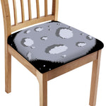 8-Bit Pixel Moon Print Chair Cushion Cover