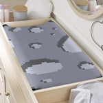 8-Bit Pixel Moon Print Changing Pad Cover