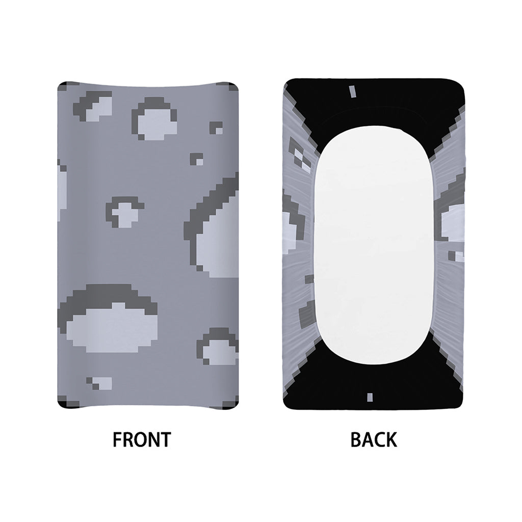 8-Bit Pixel Moon Print Changing Pad Cover