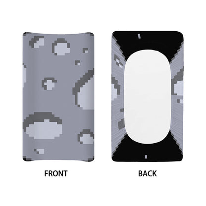 8-Bit Pixel Moon Print Changing Pad Cover