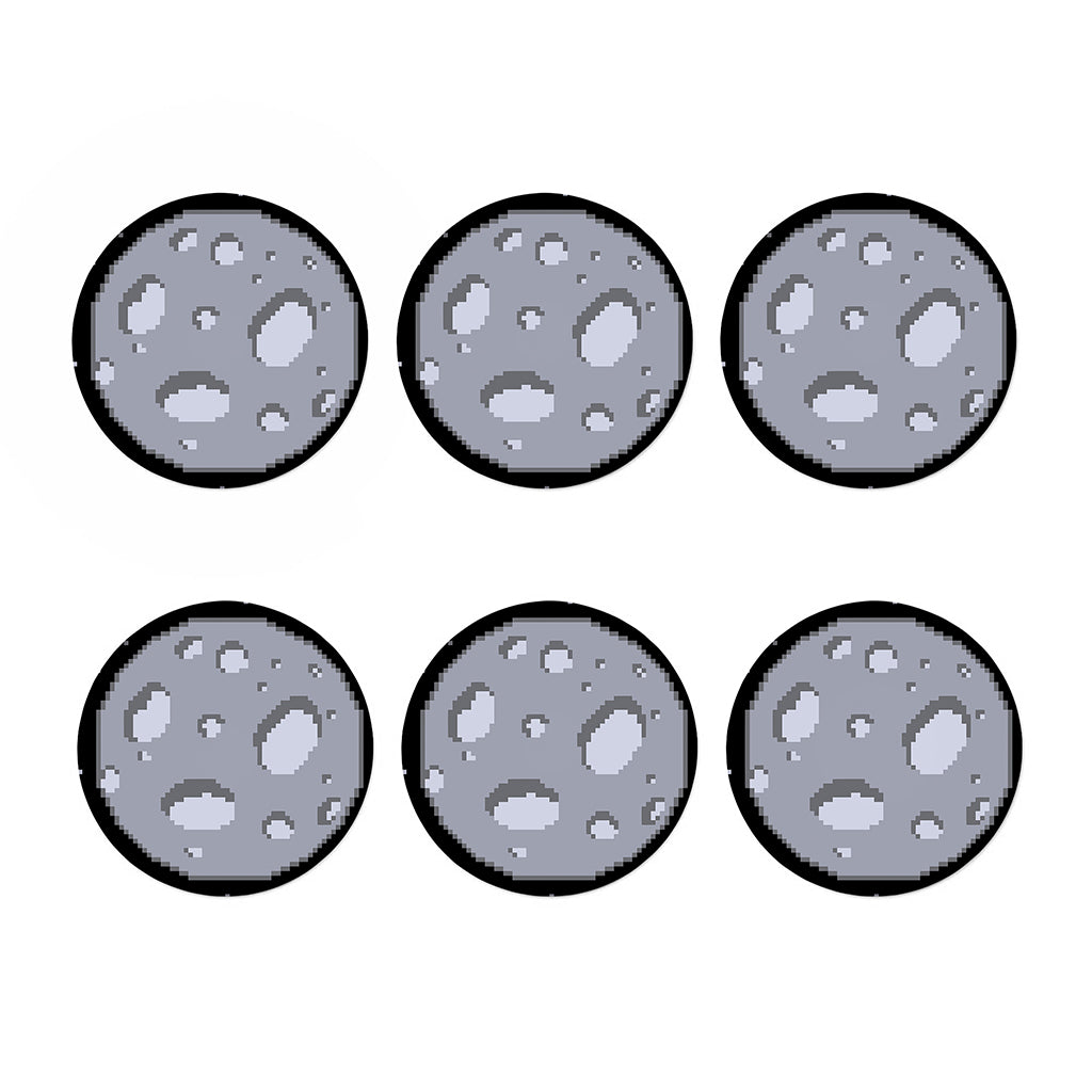 8-Bit Pixel Moon Print Coaster Set