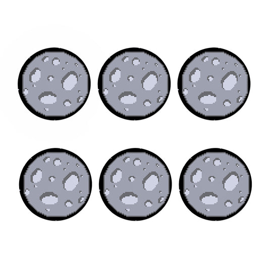 8-Bit Pixel Moon Print Coaster Set