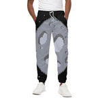 8-Bit Pixel Moon Print Cotton Pants