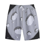 8-Bit Pixel Moon Print Cotton Shorts