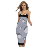 8-Bit Pixel Moon Print Cross Back Cami Dress