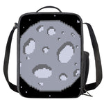 8-Bit Pixel Moon Print Crossbody Lunch Bag