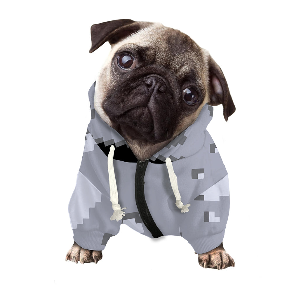 8-Bit Pixel Moon Print Dog Zip Up Hoodie