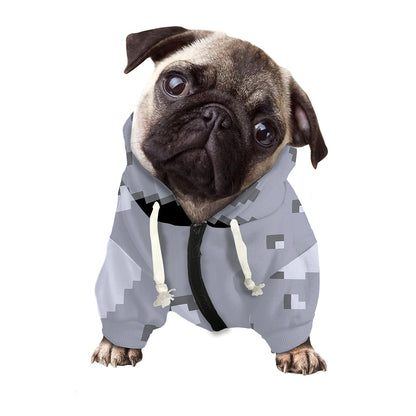 8-Bit Pixel Moon Print Dog Zip Up Hoodie