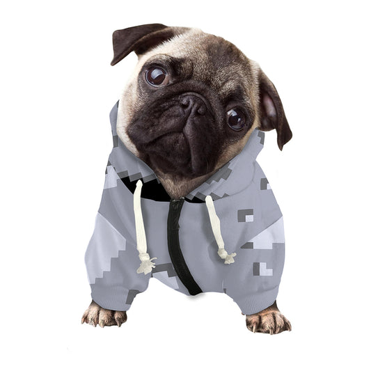 8-Bit Pixel Moon Print Dog Zip Up Hoodie