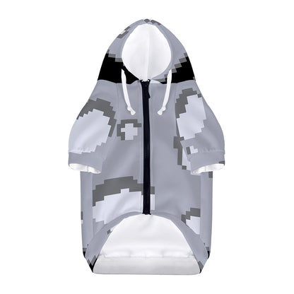 8-Bit Pixel Moon Print Dog Zip Up Hoodie