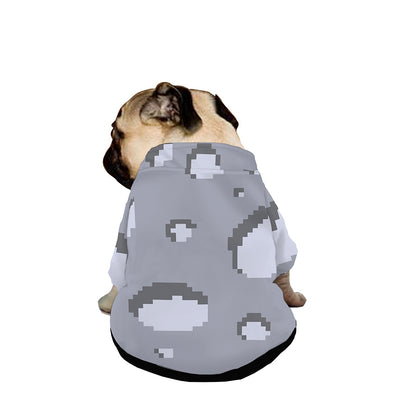 8-Bit Pixel Moon Print Dog Zip Up Jacket