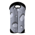 8-Bit Pixel Moon Print Double Neoprene Wine Tote
