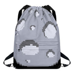 8-Bit Pixel Moon Print Drawstring Backpack