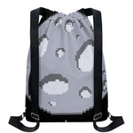 8-Bit Pixel Moon Print Drawstring Backpack