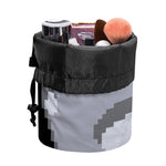 8-Bit Pixel Moon Print Drawstring Makeup Bag