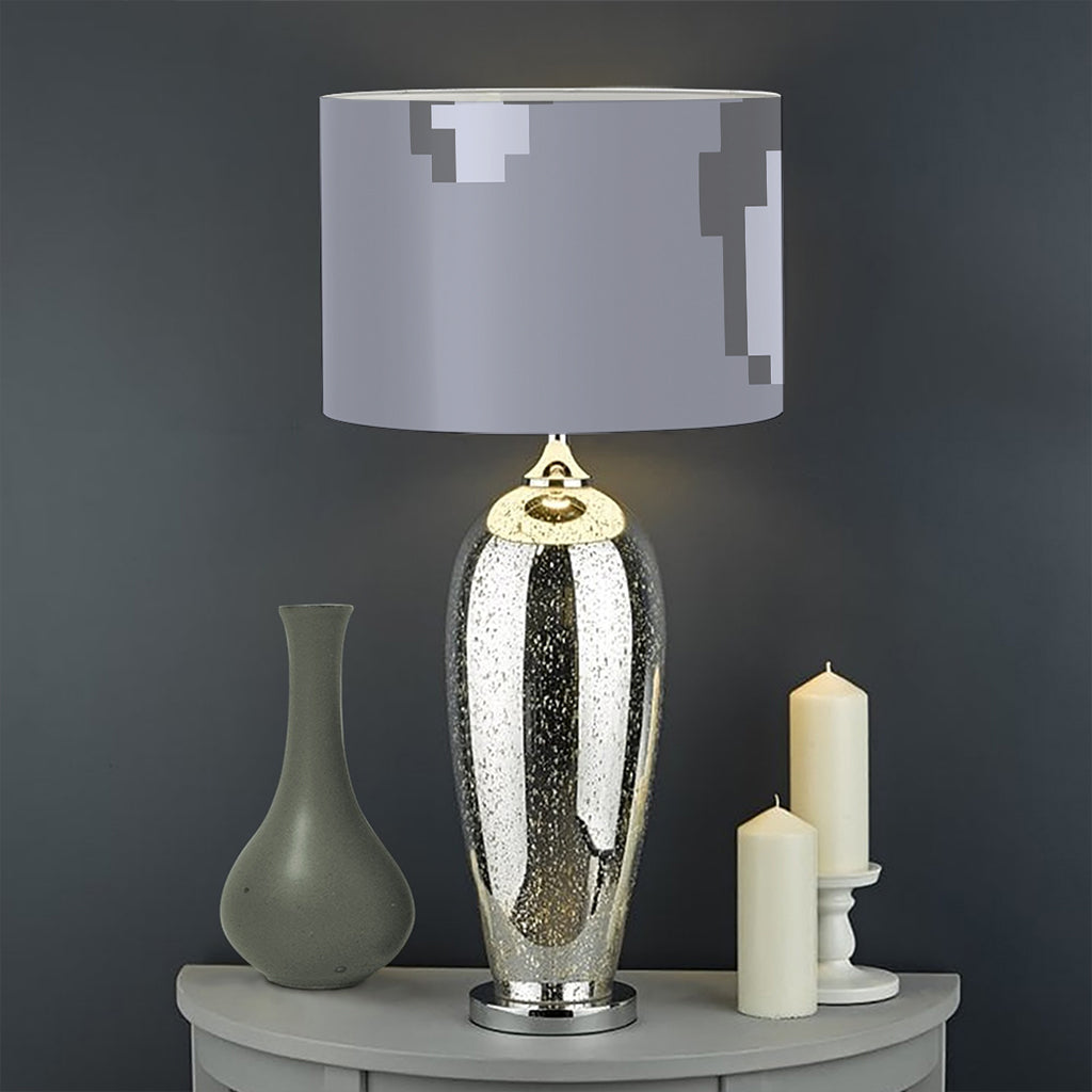 8-Bit Pixel Moon Print Drum Lamp Shade