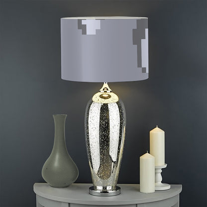 8-Bit Pixel Moon Print Drum Lamp Shade