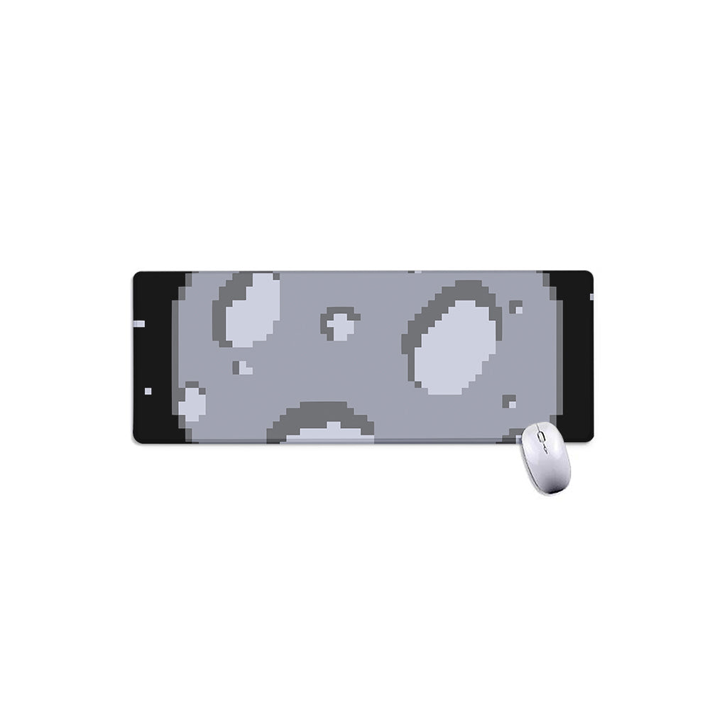 8-Bit Pixel Moon Print Extended Mouse Pad