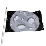 8-Bit Pixel Moon Print Flag