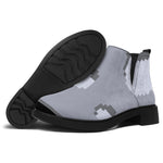 8-Bit Pixel Moon Print Flat Ankle Boots