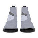8-Bit Pixel Moon Print Flat Ankle Boots