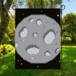 8-Bit Pixel Moon Print Garden Flag