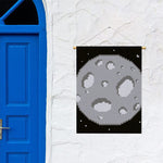 8-Bit Pixel Moon Print Garden Flag