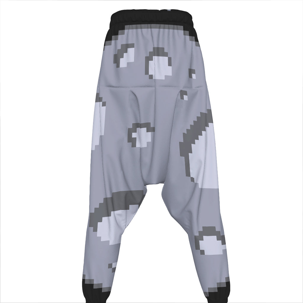 8-Bit Pixel Moon Print Hammer Pants