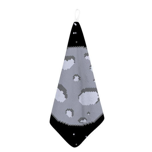 8-Bit Pixel Moon Print Hand Towel