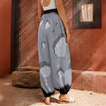 8-Bit Pixel Moon Print Harem Pants