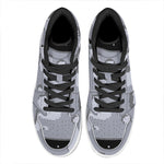 8-Bit Pixel Moon Print High Top Leather Sneakers