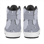 8-Bit Pixel Moon Print High Top Leather Sneakers