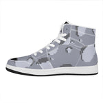 8-Bit Pixel Moon Print High Top Leather Sneakers