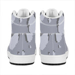 8-Bit Pixel Moon Print High Top Leather Sneakers