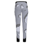 8-Bit Pixel Moon Print High-Waisted Pocket Leggings