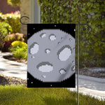 8-Bit Pixel Moon Print House Flag