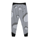 8-Bit Pixel Moon Print Jogger Pants