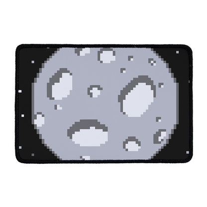 8-Bit Pixel Moon Print Kitchen Mat