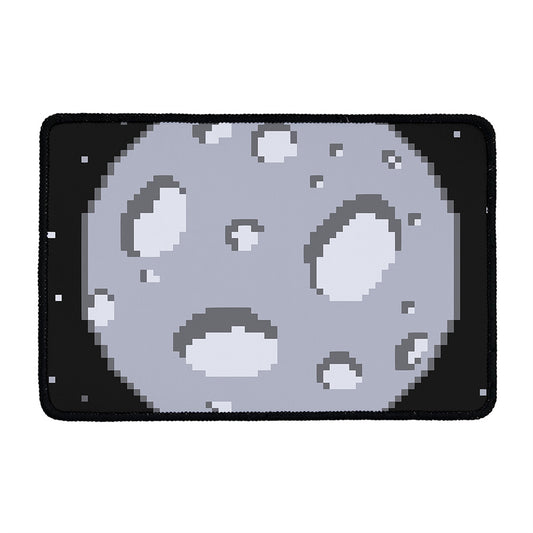 8-Bit Pixel Moon Print Kitchen Mat