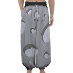 8-Bit Pixel Moon Print Lantern Pants