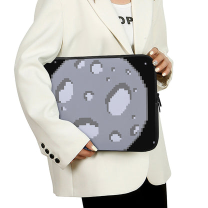 8-Bit Pixel Moon Print Laptop Sleeve