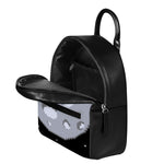 8-Bit Pixel Moon Print Leather Backpack