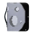 8-Bit Pixel Moon Print Leather Bible Cover