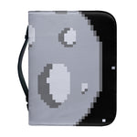 8-Bit Pixel Moon Print Leather Bible Cover