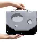 8-Bit Pixel Moon Print Leather Bible Cover