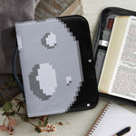 8-Bit Pixel Moon Print Leather Bible Cover