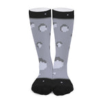 8-Bit Pixel Moon Print Long Socks