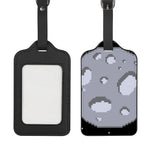 8-Bit Pixel Moon Print Luggage Tag