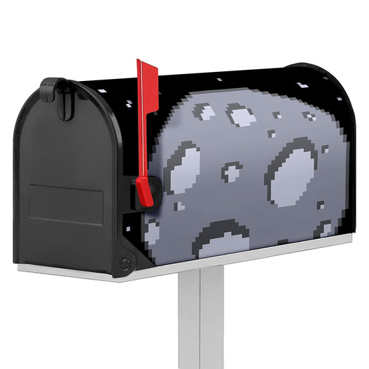 8-Bit Pixel Moon Print Mailbox Cover
