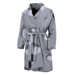 8-Bit Pixel Moon Print Men's Bathrobe